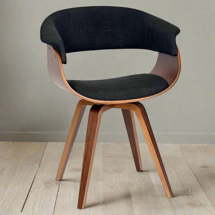 Charcoal & Walnut Bent Chair