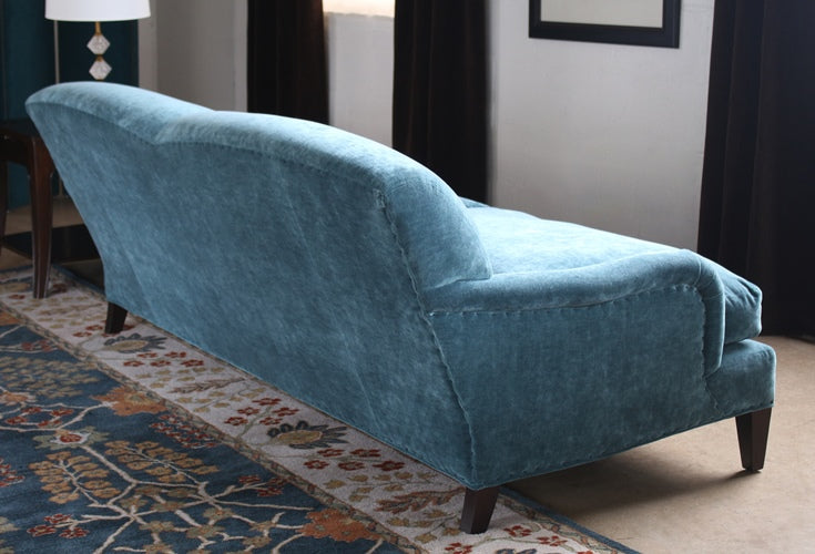 Peacock Coral Velvet Sofa