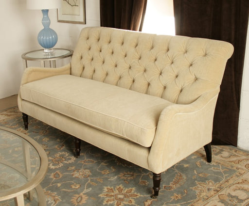 SF03ATL - Blond Velvet Tufted Sofa
