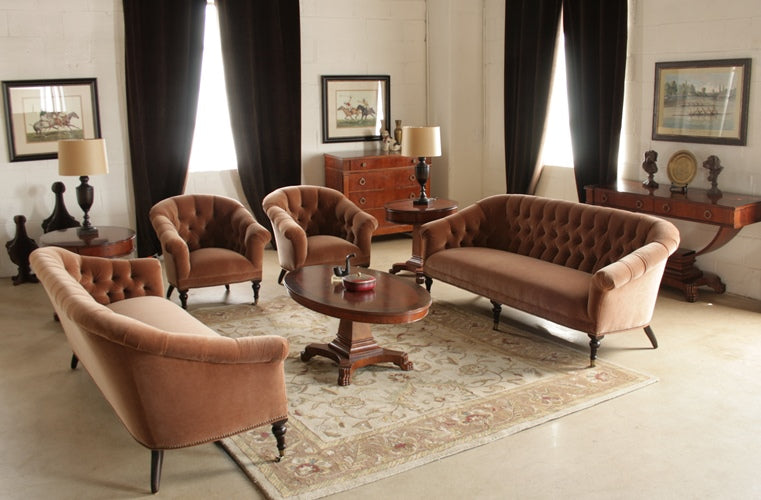 Spice Tufted Velvet Chair With Nailhead Trim