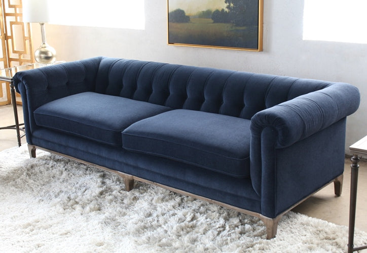 Griffon Tufted Sofa in Plush Navy