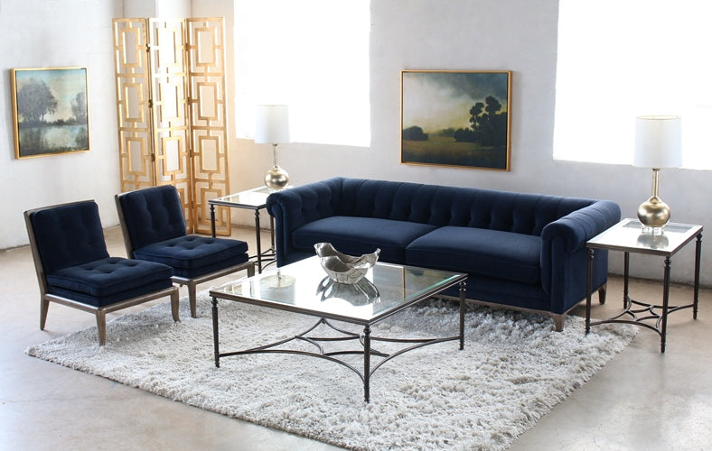 Victoria Slipper Chair in Navy