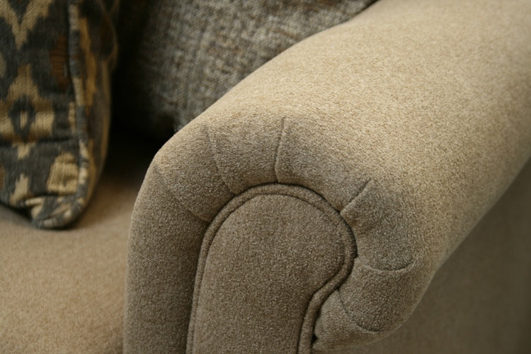Taupe Rolled-Arm Loveseat