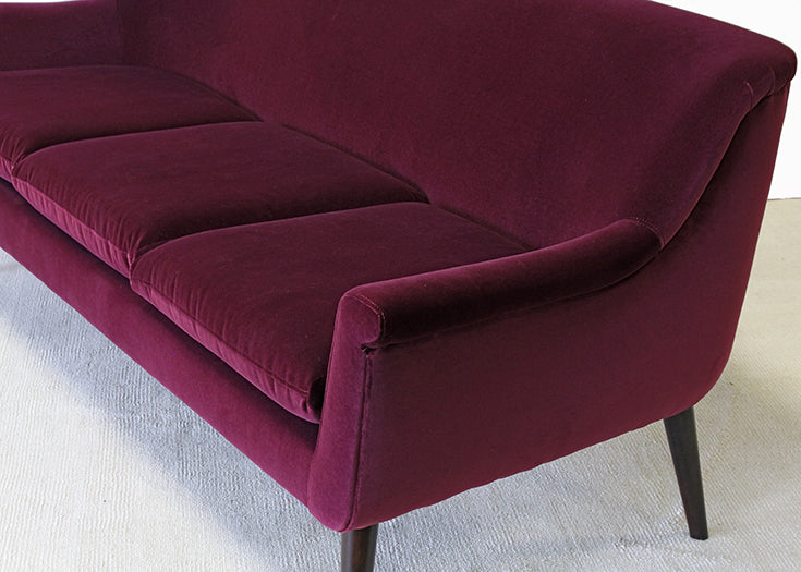 Murphy Sofa In Vineyard Merlot Velvet
