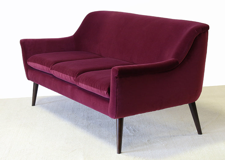 Murphy Sofa In Vineyard Merlot Velvet