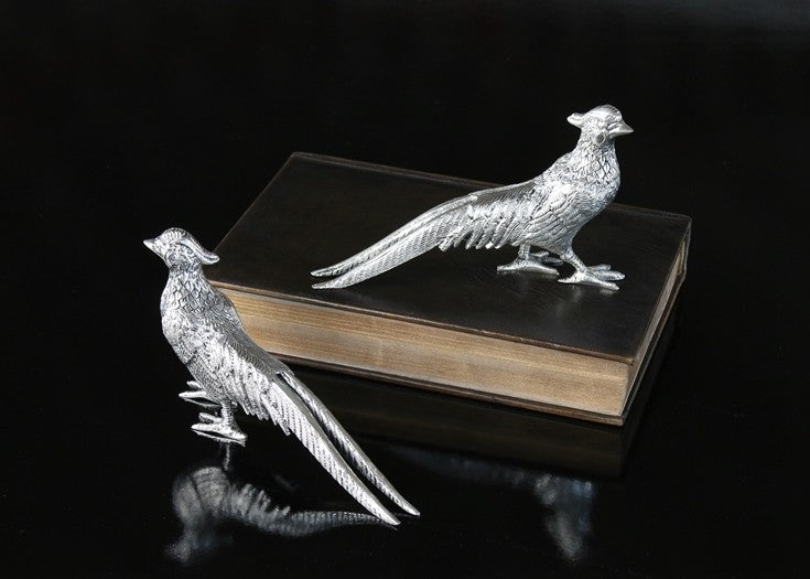 Pair of Nickel Plated Pheasants