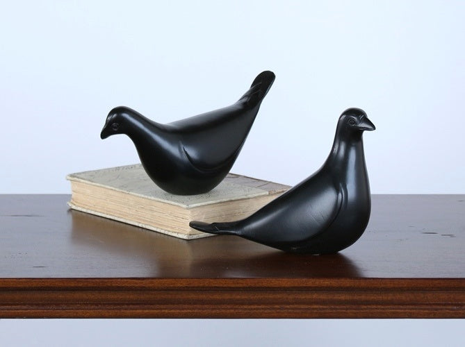 Pair of Bronze Quails