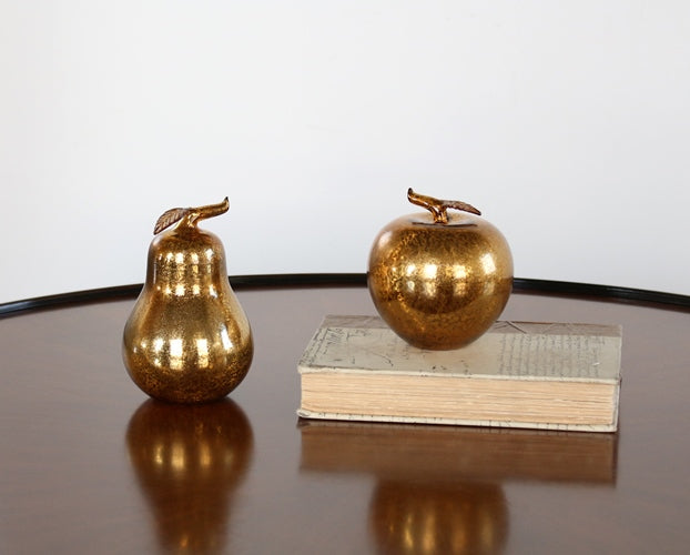 Gold Apple and Pear Set