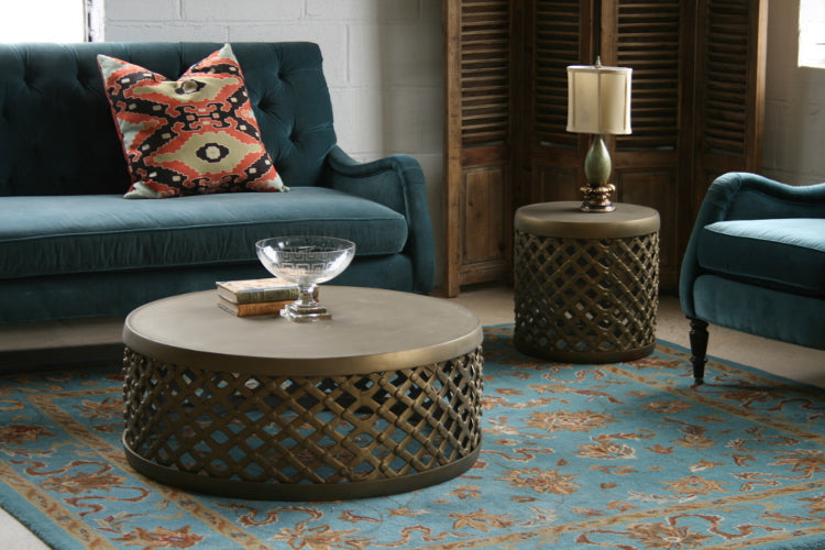 Matte Brass Drum Stool