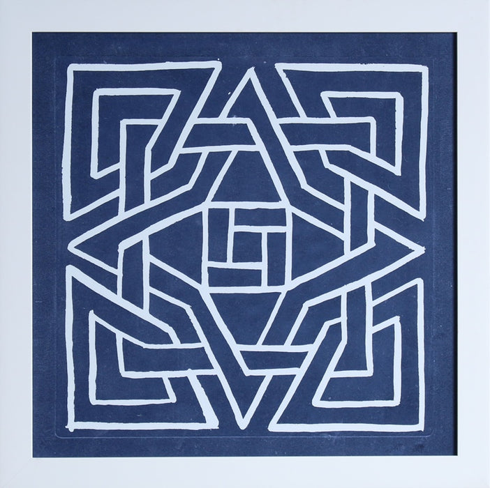 Geometric in Indigo 2 27.5W x 27.5H