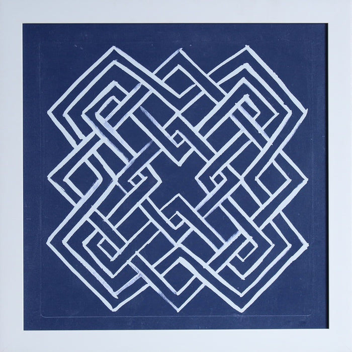 Geometric in Indigo 5 27.5W x 27.5H