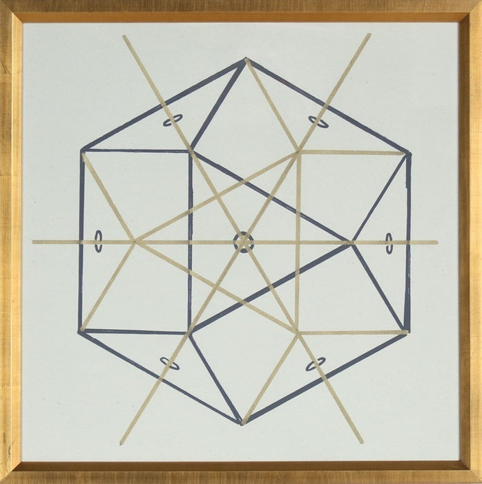 Navy and Gold Geo 2 26W x 26H