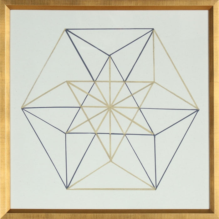 Navy and Gold Geo 6 26W x 26H