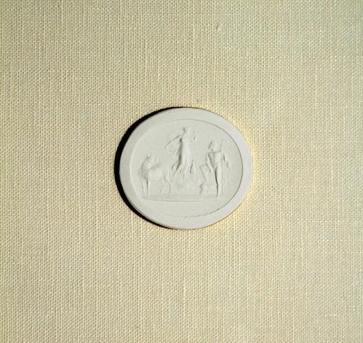 Juno Charging the Shepherd Argus to Watch the Heifer 14W x 18H