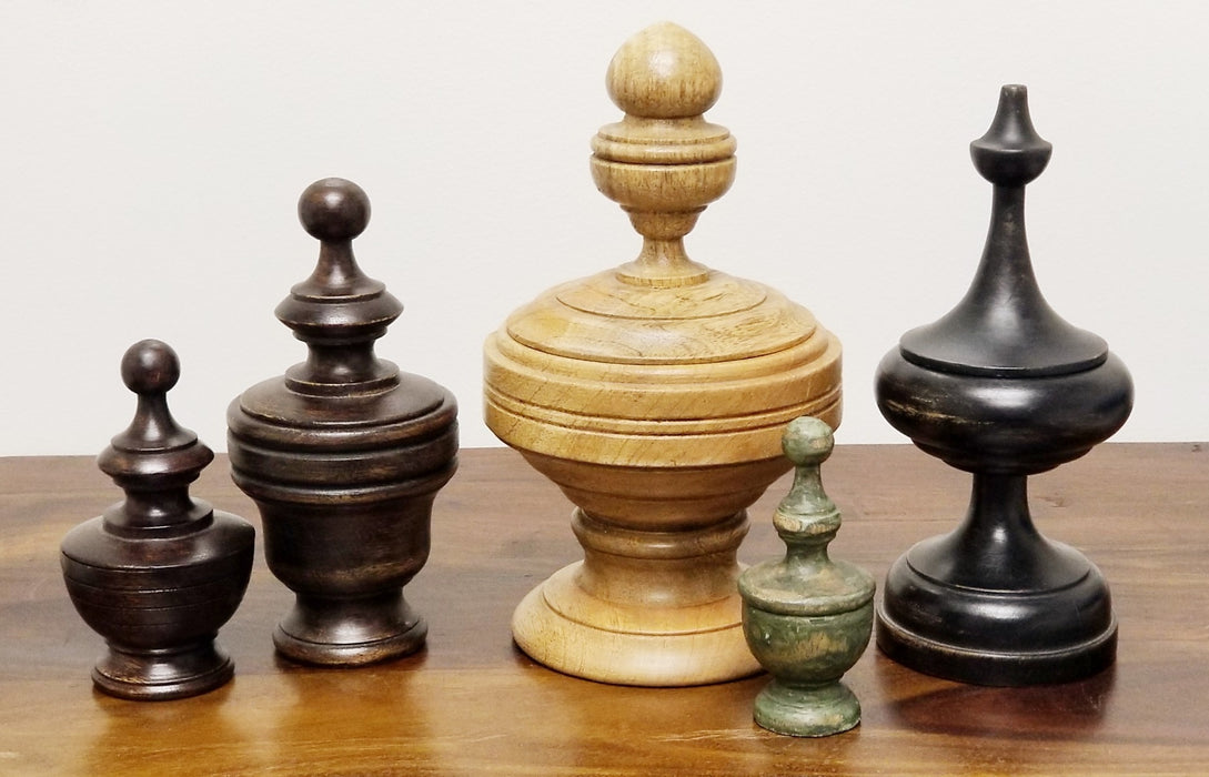 Set Of 5 Assorted Wooden Finials - Cleared Décor
