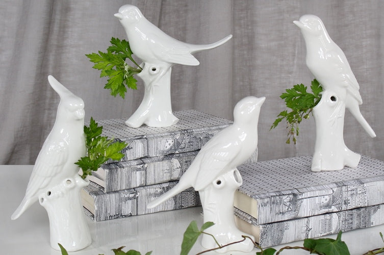 Set of 4 Bird Vases