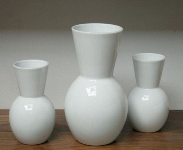 Set of 3 White Vases