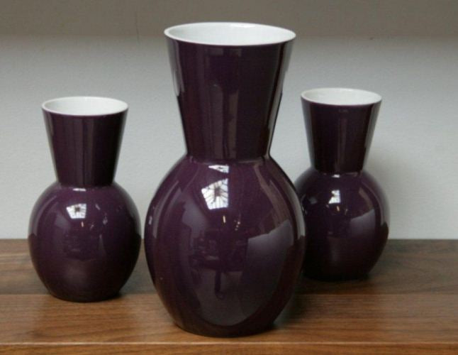 Set of 3 Plum Vases