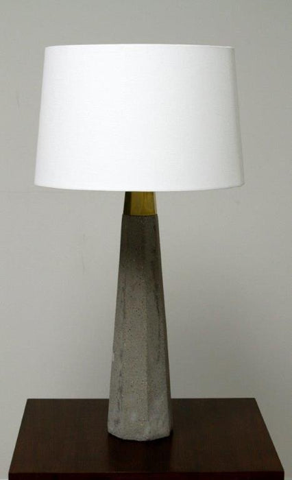 Concrete and Brass Table Lamp