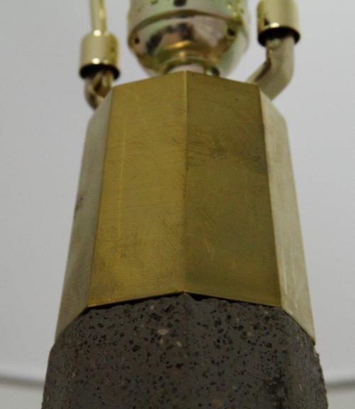 Concrete and Brass Table Lamp