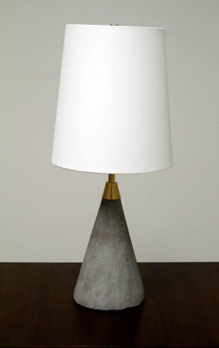 Concrete and Brass Cone Lamp