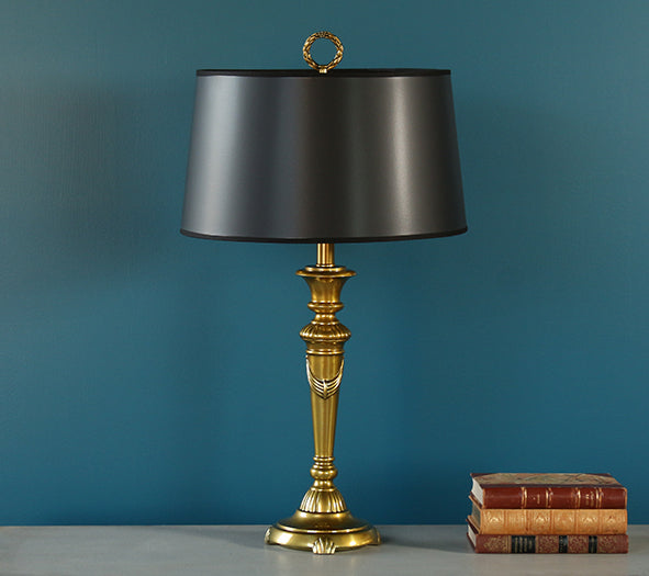 Burnished Brass Candlestick Desk Lamp