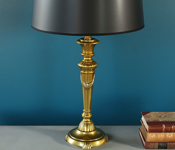 Burnished Brass Candlestick Desk Lamp