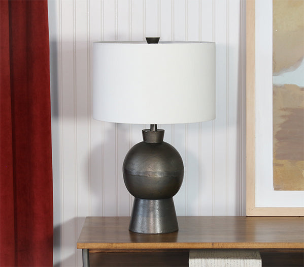 Textured Black Aluminium Table Lamp
