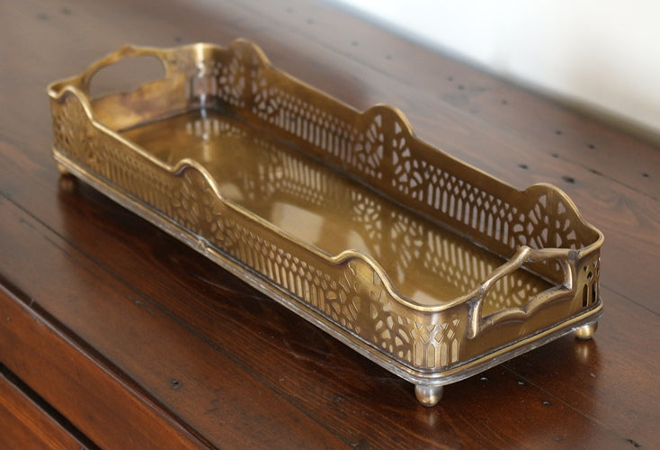 Antique Brass Gallery Tray