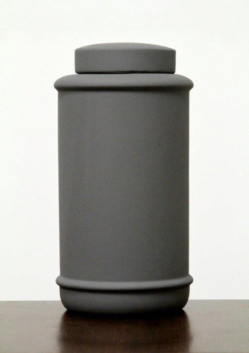Beton Finish Ceramic Urn with Lid