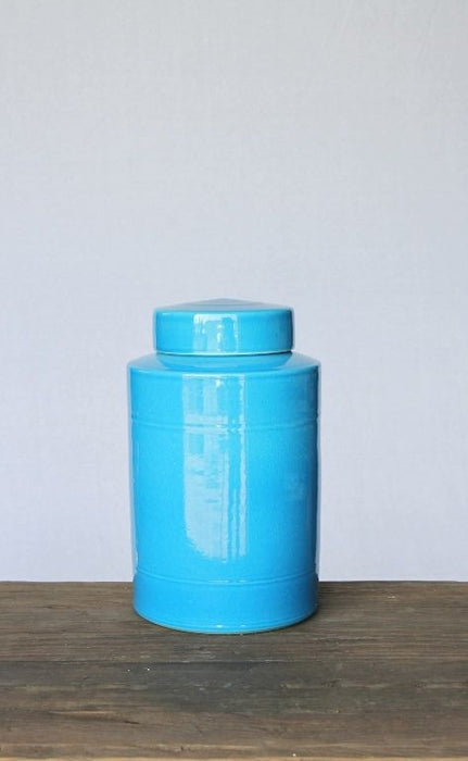URN58LA - Turquoise Round Tea Jar