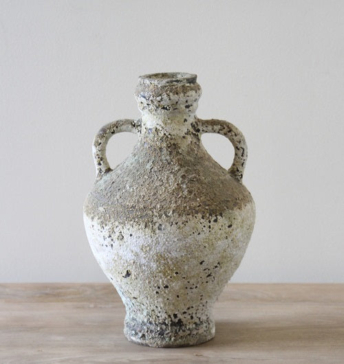 Distressed Earthenware Bulb Vase