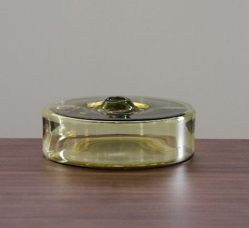 VASE186LA  - Green Hand Blown Large Glass Cylinder Vase