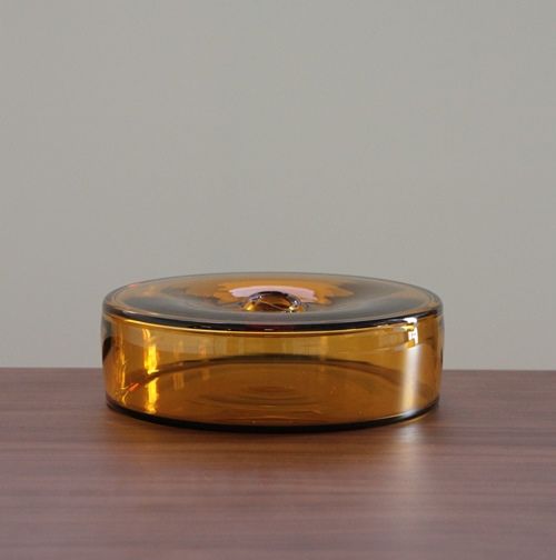 VASE187LA - Amber Hand Blown Large Glass Cylinder Vase