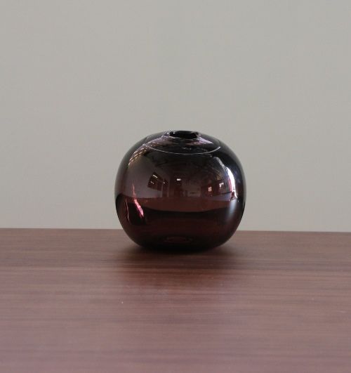 VASE193LA - Medium Brown Float Hand Blown Glass Vase
