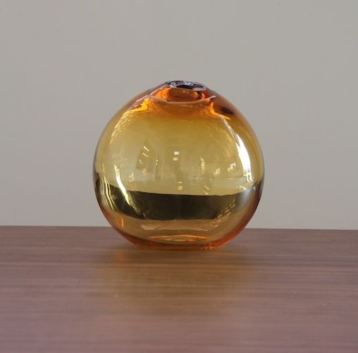 VASE196LA - Large Amber Float Hand Blown Glass Vase