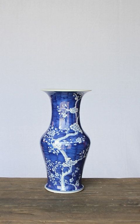VASE204LA - Blue and White Plum Blossom Wide Mouth Vase