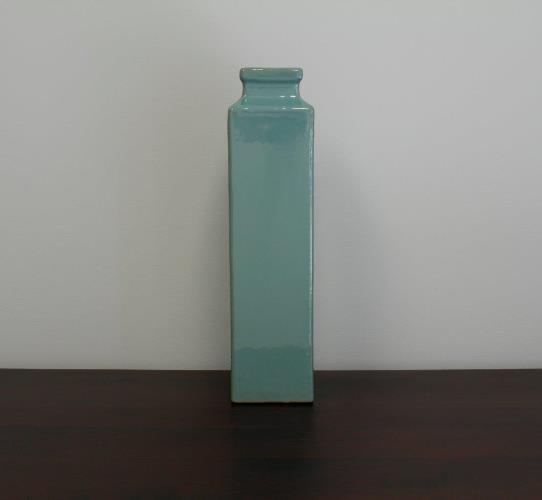 Vintage Teal Square Vase