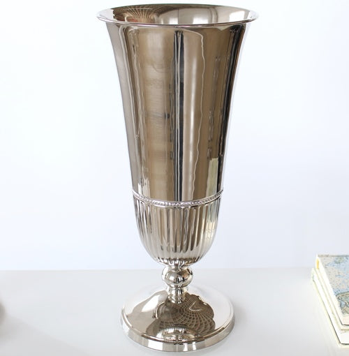 Large Nickel Fluted Vase