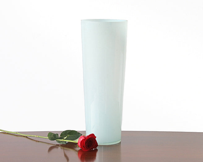 White Tall Glass Vase
