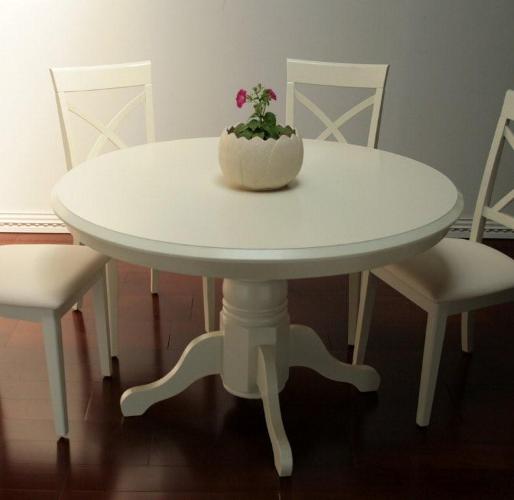 Shore White Pedestal Dining Table 7