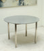 Round Dining Table with Metal Frame and Grey Laminate Top 1