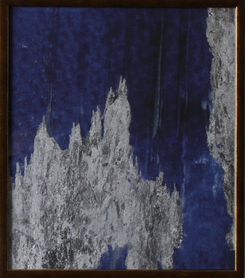 ABST657LA - Blue and Silver Ikat 13.5W x 15.5H