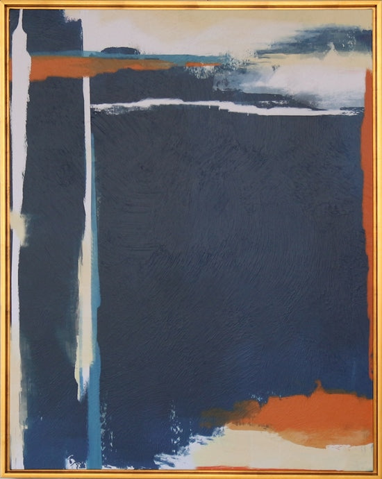 Composition of Blue and Orange III 31.5W x 39.5H