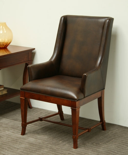 European Legacy Brown Leather Arm Chair