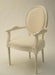 Antique White Oval Louis Arm Chair