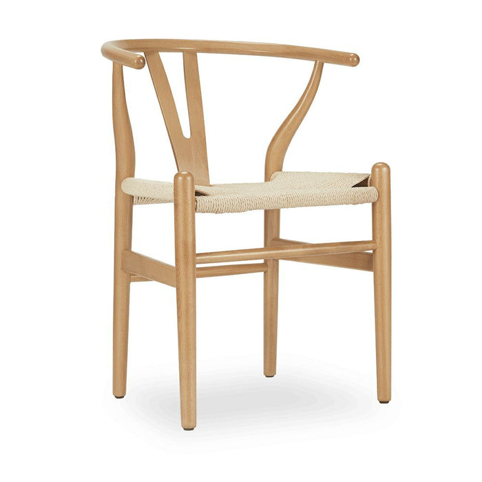 Beech Wishbone Arm Chair w/ Natural Seat