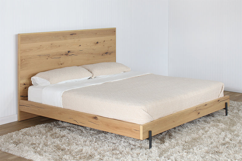 Light Oak Plank King Bed