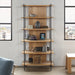 BK47 - Light Oak And Iron Bookcase