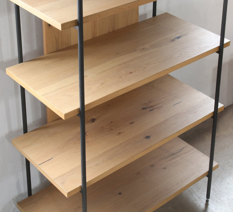 BK47 - Light Oak And Iron Bookcase